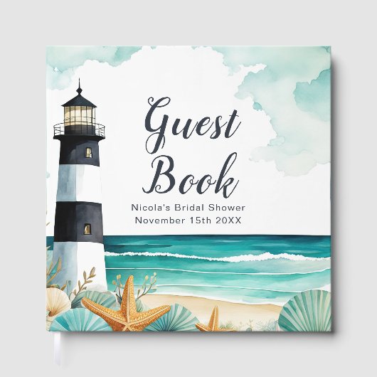 Livre D'or Nautical Lighthouse Bridal Shower (Recto)
