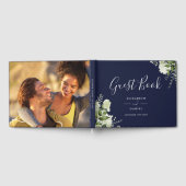 Livre D'or Navy Blue Greenery Floral Photo Wedding (Complet)