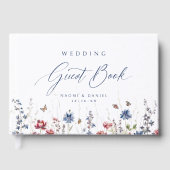 Livre D'or Navy Blue Wildflower Field Rustic Wedding (Recto)