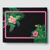 Livre D'or Neon Pink Tropical Retro Botanical Mariage (Verso)