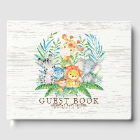 Livre d'or Neutral Safari Jungle Baby shower