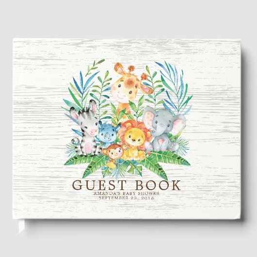 Livre d'or Neutral Safari Jungle Baby shower (Recto)