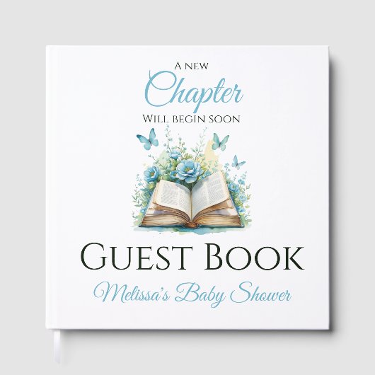 Livre D'or New Chapter Boy Blue Brunch StoryBook Baby Shower (Recto)