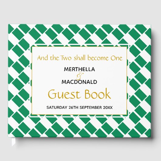 Livre D'or NIGERIA FLAG Écriture chrétienne Mariage nigérian (Recto)