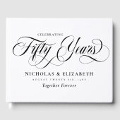Livre D'or Noces de Mariage Script Blanc Noir 50ème Anniversa (Recto)