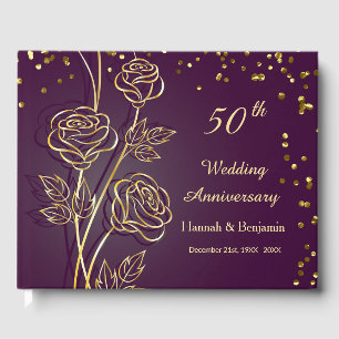 Livre D'or Noces d'or Confettis 50e Anniversaire de Mariage
