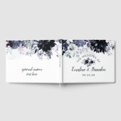 Livre D'or Nocturne Floral Chic Navy Mariage d'aquarelle (Complet)