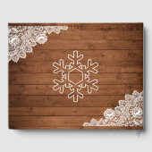 Livre D'or Noël Russe en bois et dentelle blanche Flocon de n (Verso)