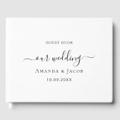 Livre D'or Noir blanc classique élégant mariage (Recto)