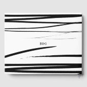 Livre D'or Noir blanc moderne Abstrait mariage Faveur (Verso)