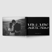 Livre D'or Noir Blanc Typographie moderne Mr & Mrs Mariage (Complet)