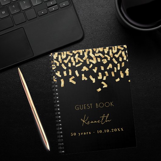 Livre d'or noir confetti