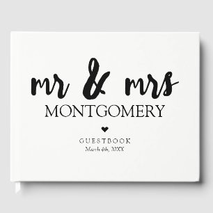 Livre D'or Noir et blanc M & Mme Calligraphy