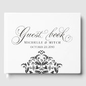 Livre D'or Noir et blanc Mariage calligraphie classique (Recto)