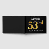 Livre D'or Noir, Faux Gold 53e fête d'anniversaire + Nom pers (Complet)