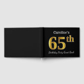Livre D'or Noir, Faux Gold 65e fête d'anniversaire + Nom pers (Complet)