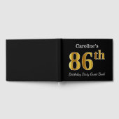 Livre D'or Noir, Faux Gold 86e fête d'anniversaire + Nom pers (Complet)