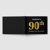 Livre D'or Noir, Faux Gold 90e fête d'anniversaire + Nom pers (Complet)