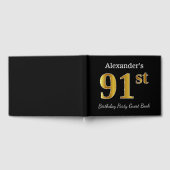 Livre D'or Noir, Faux Gold 91e fête d'anniversaire + Nom pers (Complet)