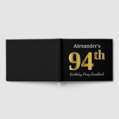 Livre D'or Noir, Faux Gold 94e fête d'anniversaire + Nom pers (Complet)