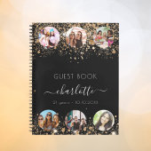 Livre d'or noir parties scintillant nom photo