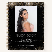 Livre d'or noir parties scintillant photo (Devant)
