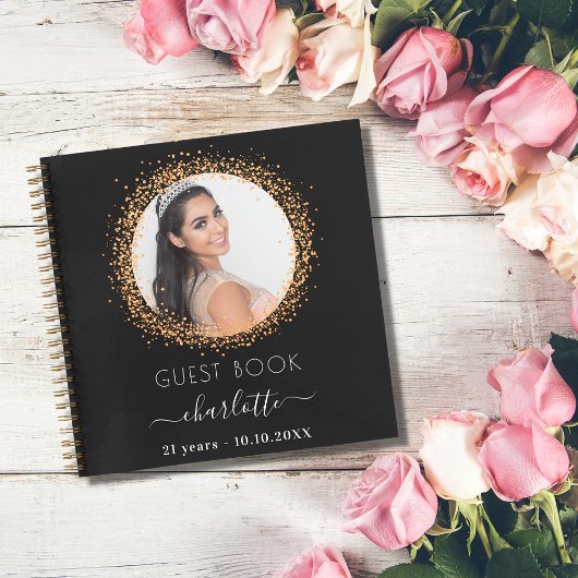 Livre d'or noir parties scintillant photo