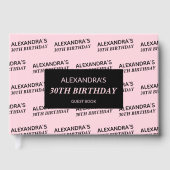 Livre D'or Nom Black Blush rose Anniversaire (Recto)