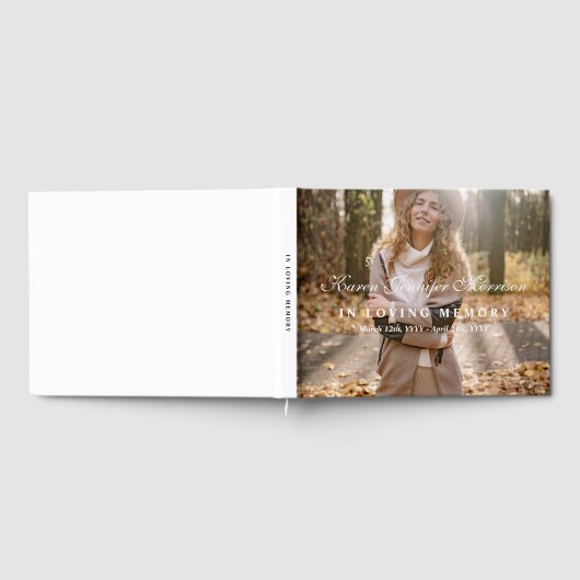 Livre D'or Nom Élégant En Script & Photo En Mémoire Amoureuse (Complet)