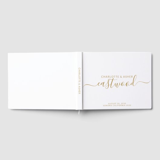 Livre D'or Nom en écriture monogramme doré (Complet)