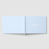 Livre D'or Nom personnalisé texte blanc bleu élégant (Complet)