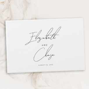 Livre D'or Noms de Mariage de calligraphie moderne noir et bl