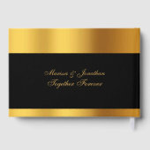 Livre D'or Noms de Monogramme Noir de luxe Mariage (Verso)