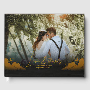 Livre D'or Nuage de mariage lunaire en or noir mystique