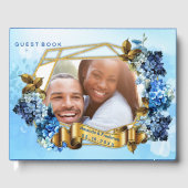 Livre D'or Nuances d'aquarelle bleue Hydrangeas (Recto)