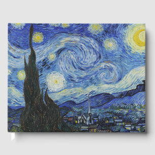 Livre D'or Nuit étoilée de Van Gogh ciel tourbillonnant bleu