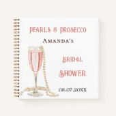 Livre d'or nuptiale douche perles roses Prosecco (Devant)