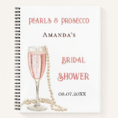 Livre d'or nuptiale douche perles roses Prosecco (Devant)