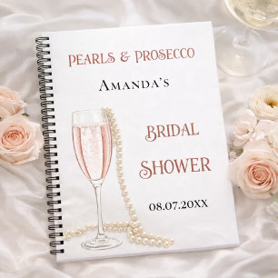Livre d'or nuptiale douche perles roses Prosecco