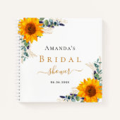 Livre d'or nuptiale fleurs de soleil eucalyptus (Devant)