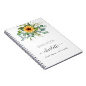 Livre d'or nuptiale fleurs de soleil eucalyptus (Côté Droit)