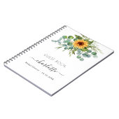 Livre d'or nuptiale fleurs de soleil eucalyptus (Côté gauche)