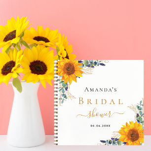 Livre d'or nuptiale fleurs de soleil eucalyptus