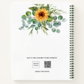 Livre d'or nuptiale fleurs de soleil eucalyptus (Dos)