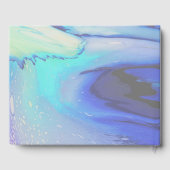 Livre D'or Océan moderne Eau Bleu Plage Abstraite Mariage (Verso)