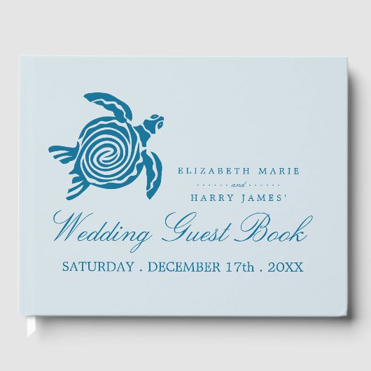 Livre D'or Ocean Sea Turtle, Sea Blue Beach Wedding (Recto)