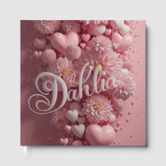 Livre D'or Œuvre d'art murale de fleurs de dahlia pastel avec