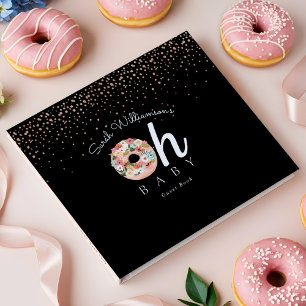 Livre D'or Oh Baby Black Floral Baby shower de beigne botaniq