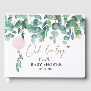 Livre D'or Oh Baby Eucalyptus Baby shower de ballon rose