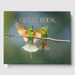 Livre D'or Oiseaux verts s'éternisent dans les arbres Photogr